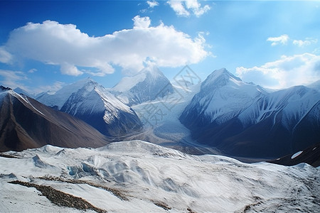 壮观的雪山美景图片