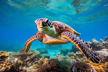 海洋生态系统中的海龟图片