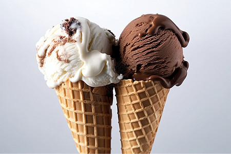 香草和巧克力冰淇淋图片