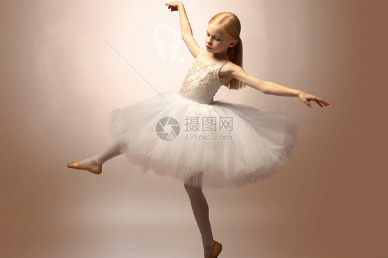 可爱小女孩足尖芭蕾舞图片