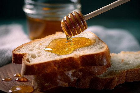 烤面包抹蜂蜜图片