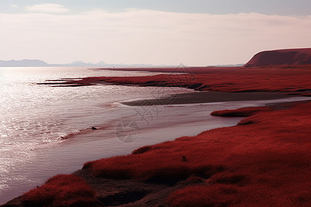 好看的红海背景图片