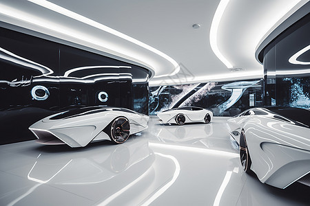 未来科技汽车展厅背景图片