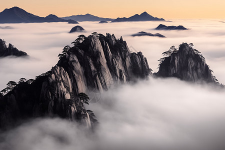 黄山毛尖高山自然美景背景