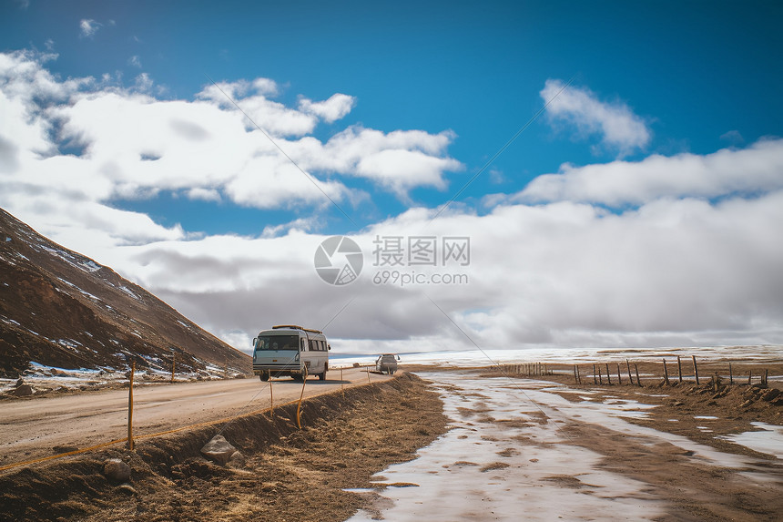 雪山的自然风景图片