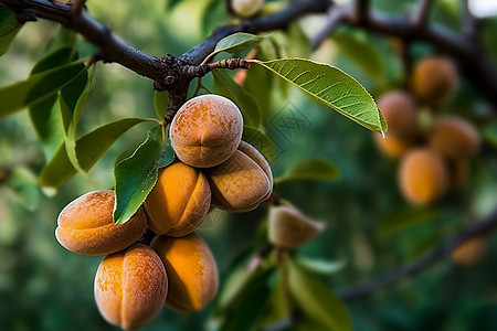 杏树上成熟的果实图片