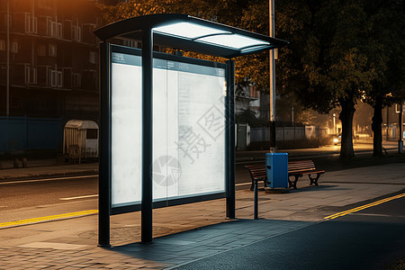 空白公交车站广告牌图片