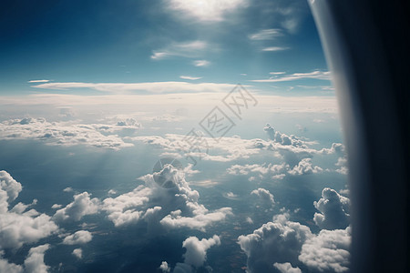 白天飞机窗口外的景色图片