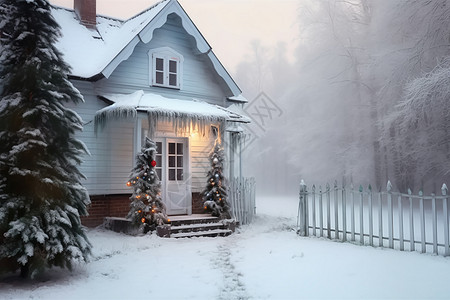 圣诞烟囱乡间的别墅背景