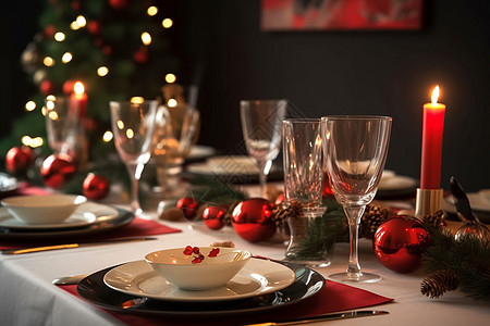 圣诞节的晚餐背景图片