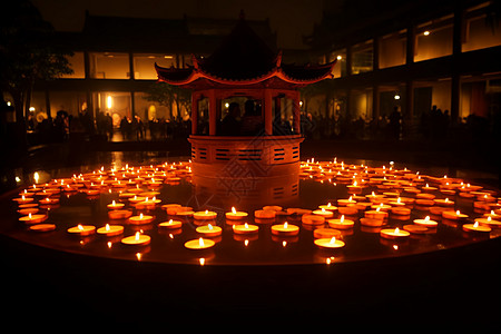 夫子庙灯会夫子庙的祈福景观背景