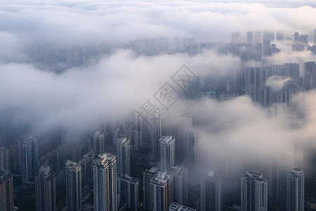 空中建筑空中的城市建筑背景