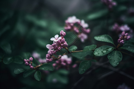 雨中的丁香花图片