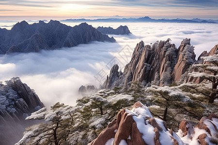 云海山脉的风景图片