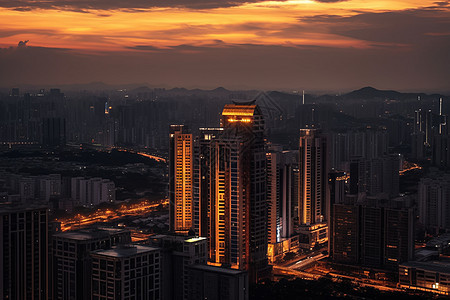 城市夜晚的风景图片