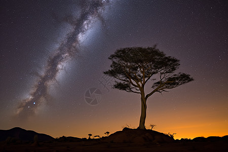 夜晚星空的美景背景图片