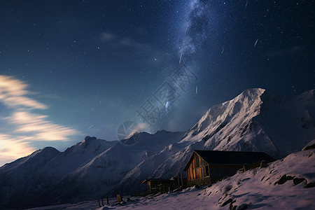 雪山星空风景图片