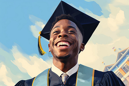 快乐的黑人毕业生背景图片