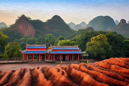 丹霞山原始森林的自然景观高清图片