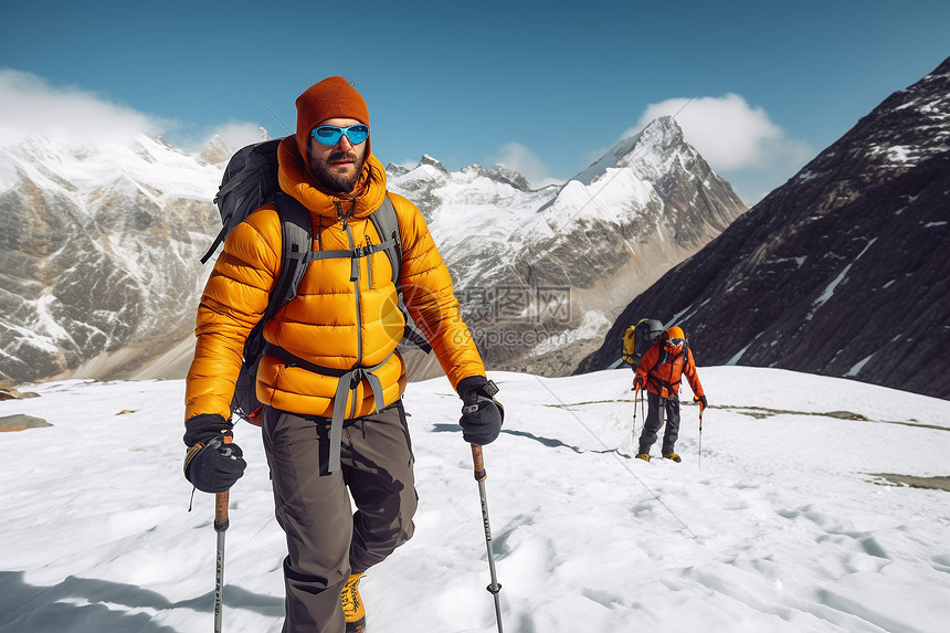 最高峰海拔的登山者图片