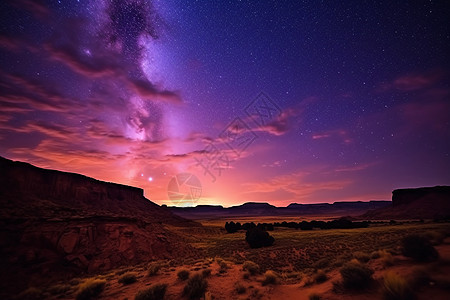 黄昏时分的沙漠山谷图片