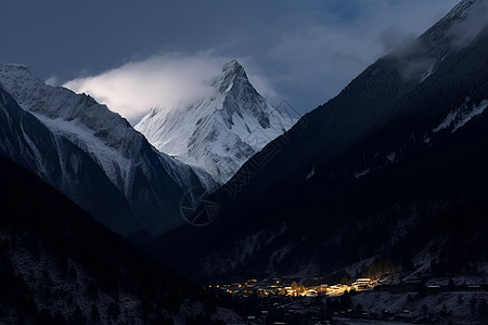 冬天山峰雪山风景图片