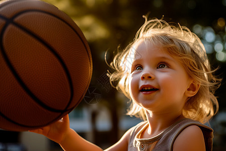 投篮的可爱的小女孩图片