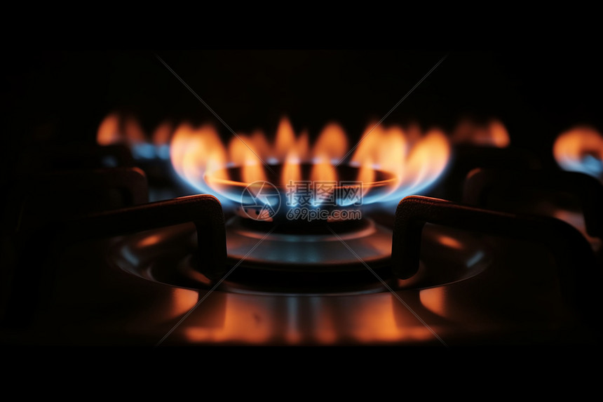 燃气灶的火焰图片