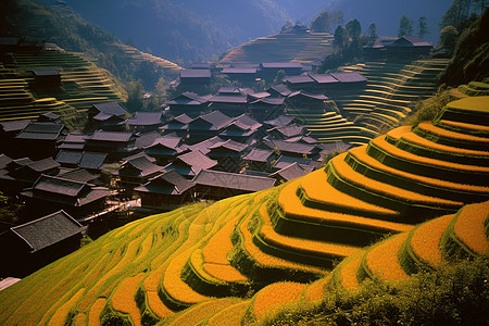 龙脊梯田自然景观图片