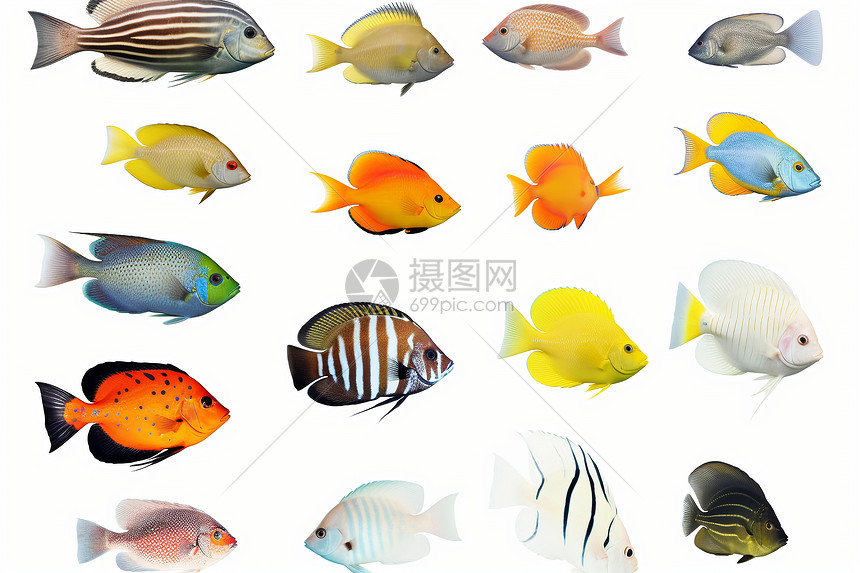五颜六色的热带鱼图片