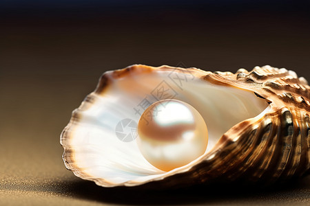 贝壳里的彩色珍珠图片