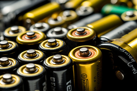 一堆彩色锂电池高清图片