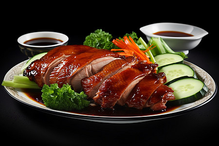 蔬菜北京酥脆的北京烤鸭背景
