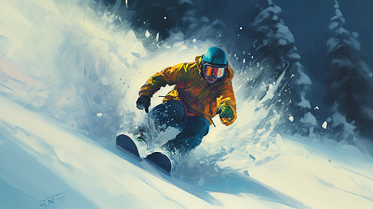 雪山极限滑雪挑战图片