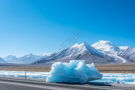 冰雪冰山背景美丽的雪山景色设计图片