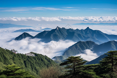 高低起伏的一座座山脉高清图片