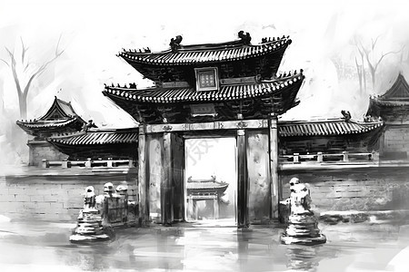 中国古代大门图片
