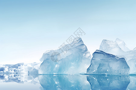 冰上碰碰车抽象的3D冰块设计图片