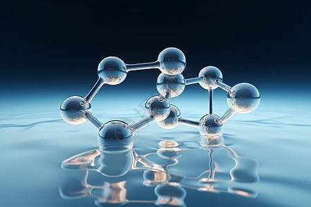 分子结构与水面创意背景图片