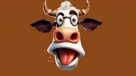 卡通的牛头插图图片