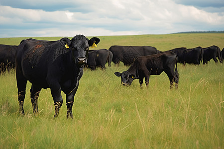 黑牛在自由活动图片