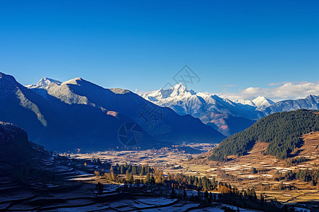 自然风光下的雪山图片