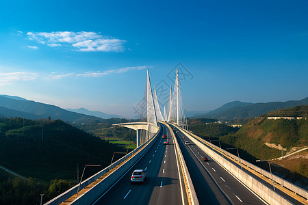 蓝天公路城市交通的桥梁背景