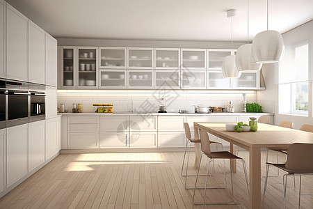 现代化的白色厨房图片