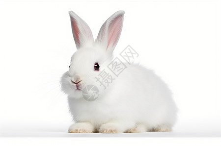 白兔耳一只5周龄的白兔背景