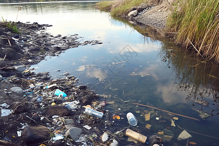 河水的污染背景图片