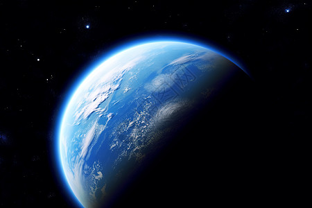 太空地球来自太空的蓝色星球背景