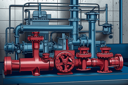 红色的水泵瓷砖加工高清图片