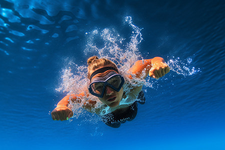 女人在水下运动图片