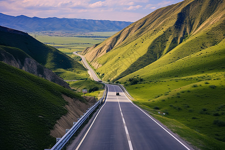 山间的公路背景图片